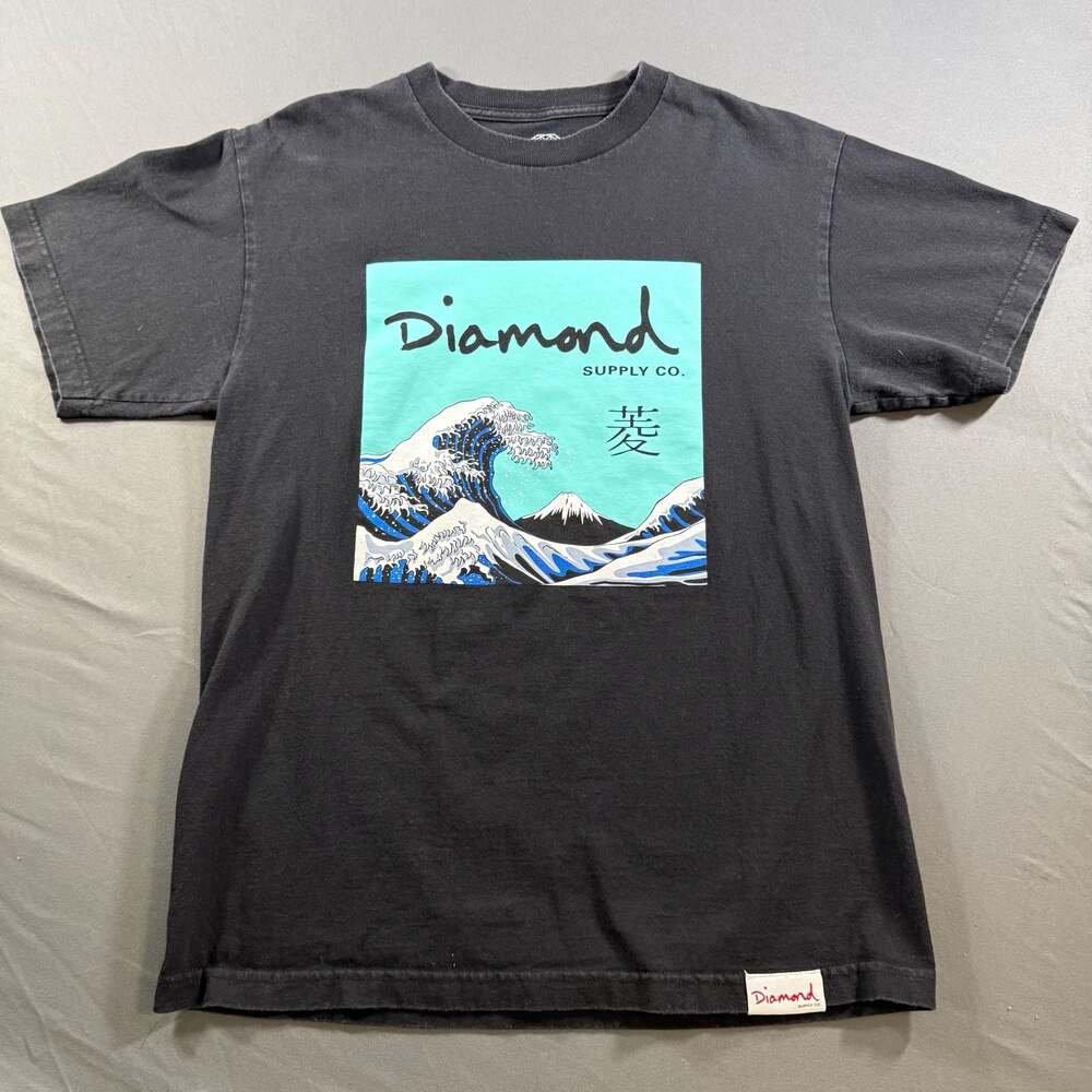 Diamond Supply Co Great Wave T Shirt M Black Hokusai Japanese Streetwear